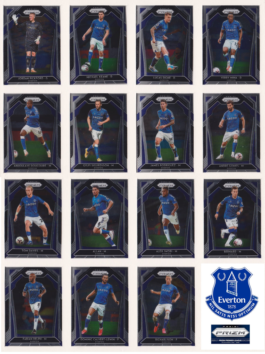 000. EVERTON - KOMPLETT SETT MED PANINI PRIZM PREMIER LEAGUE 2020/21