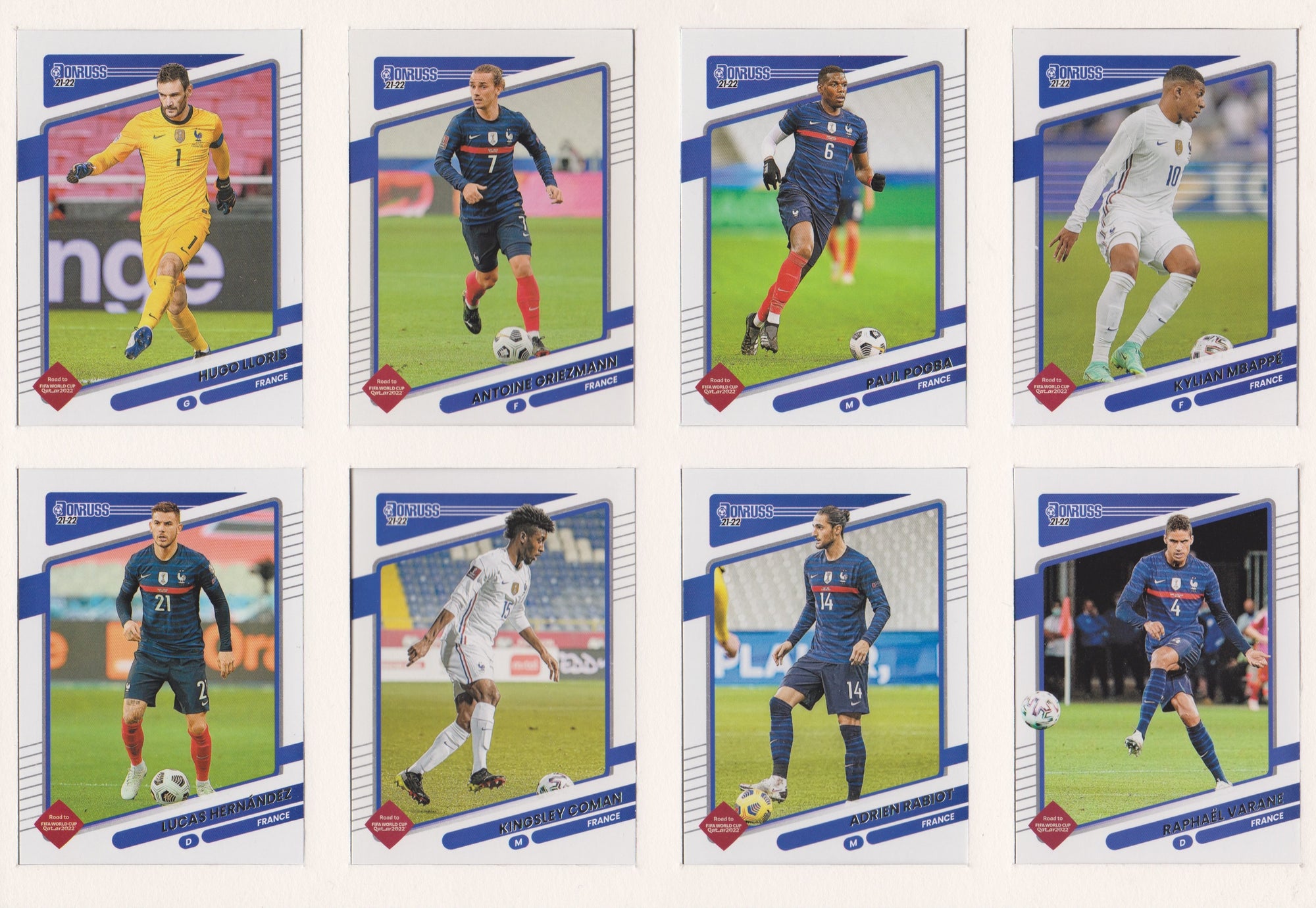 FRANCE - COMPLETE TEAMSET - DONRUSS ROAD TO QATAR 2022 - BASE