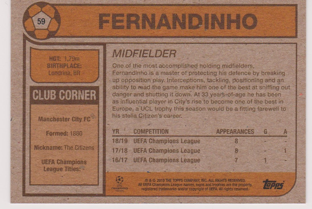 059. FERNANDINHO - MANCHESTER CITY - PR.191
