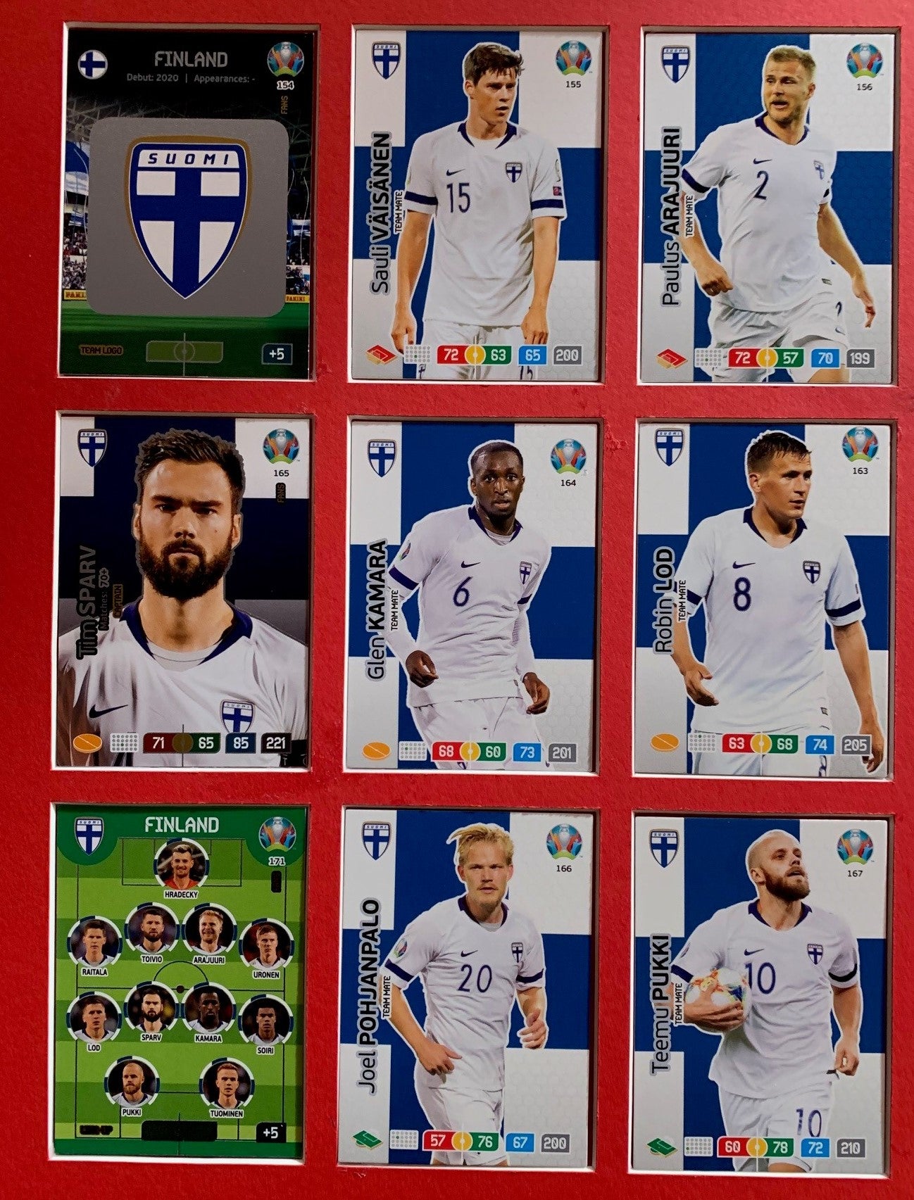 000. FINLAND - KOMPLETT SETT MED 18 KORT - PANINI EURO 2020