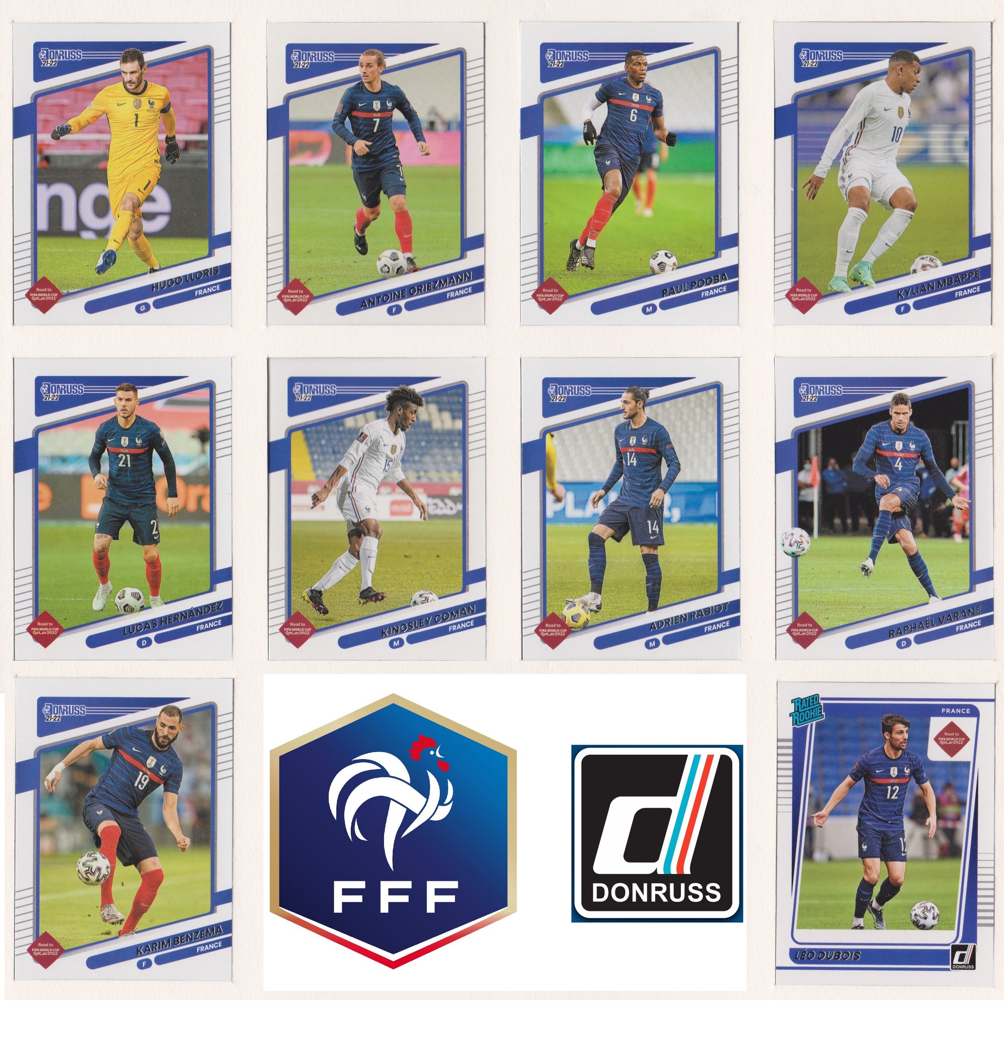 FRANCE - COMPLETE TEAMSET - DONRUSS ROAD TO QATAR 2022 - BASE