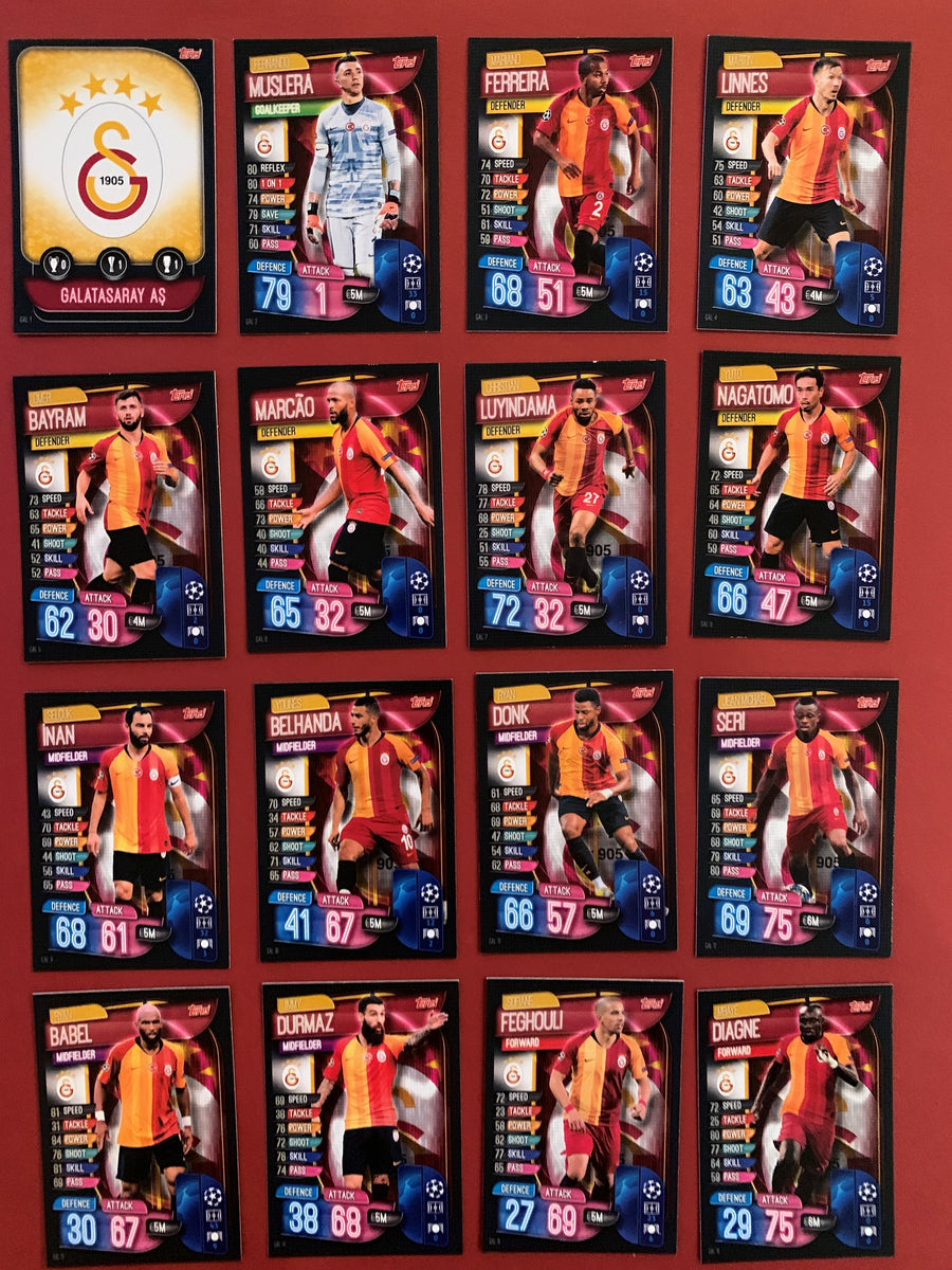 GALATASARAY -  KOMPLETT SETT MED TOPPS MATCH ATTAX CHAMPIONS LEAGUE 2019/20