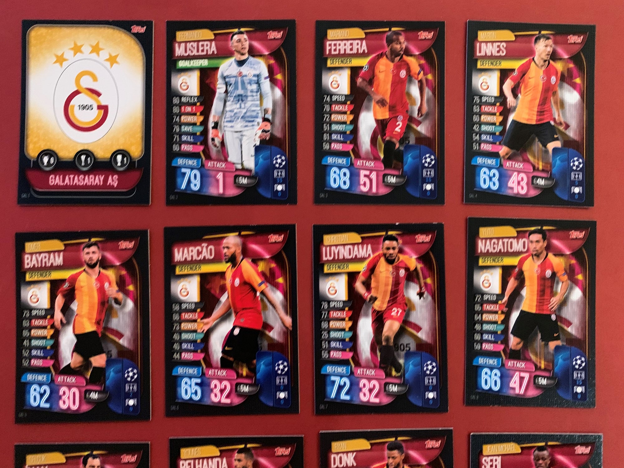 GALATASARAY -  KOMPLETT SETT MED TOPPS MATCH ATTAX CHAMPIONS LEAGUE 2019/20