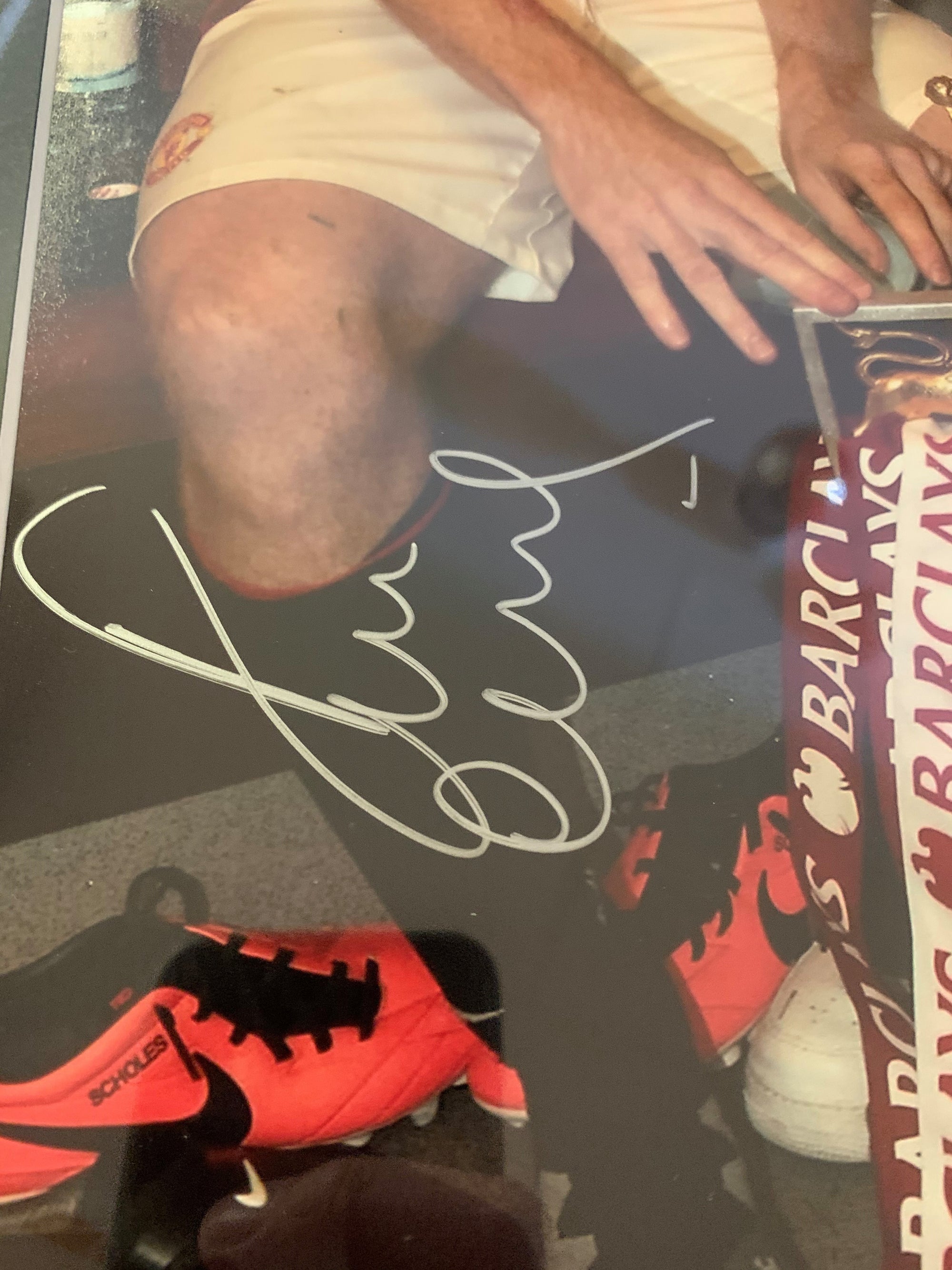 RYAN GIGGS OG PAUL SCHOLES - DOBBELTSIGNERT BILDE MED EKTEHETSBEVIS/COA