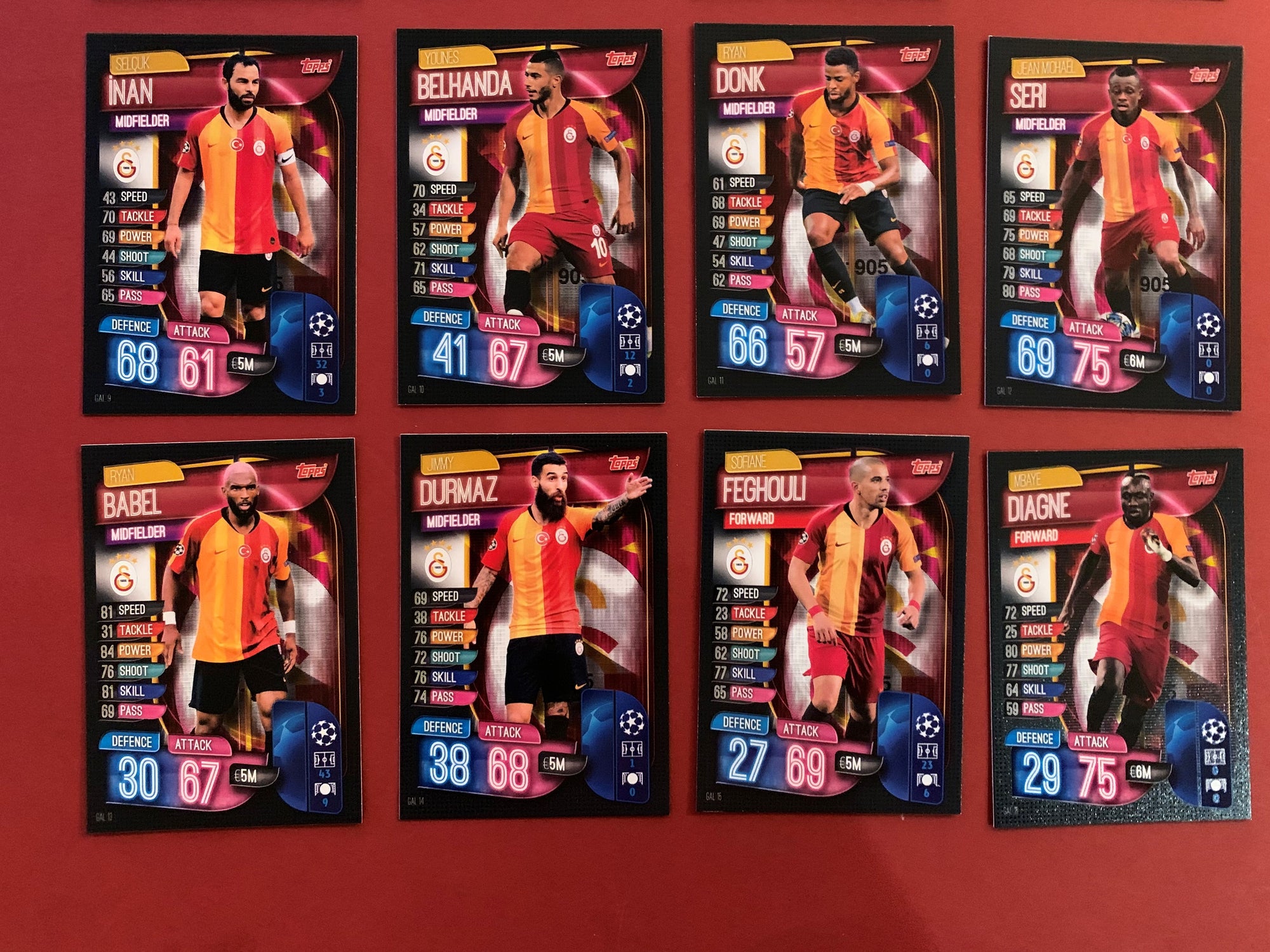 GALATASARAY -  KOMPLETT SETT MED TOPPS MATCH ATTAX CHAMPIONS LEAGUE 2019/20