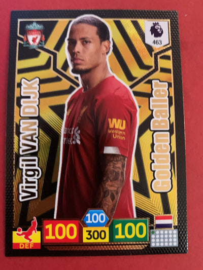 000. LIVERPOOL - VIRGIL VAN DIJK OG  MOHAMED SALAH - PANINI ADRENALYN PREMIER LEAGUE 2019/20 - GOLDEN BALLER