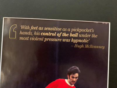 GEORGE BEST - SIGNERT FOTOMONTASJE MED EKTEHETSBEVIS/COA