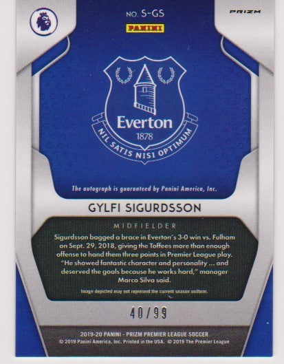 #/099-PURPLE. S-GS. GYLFI SIGURDSSON - EVERTON - SIGNATURES - CARD 40 OF 99