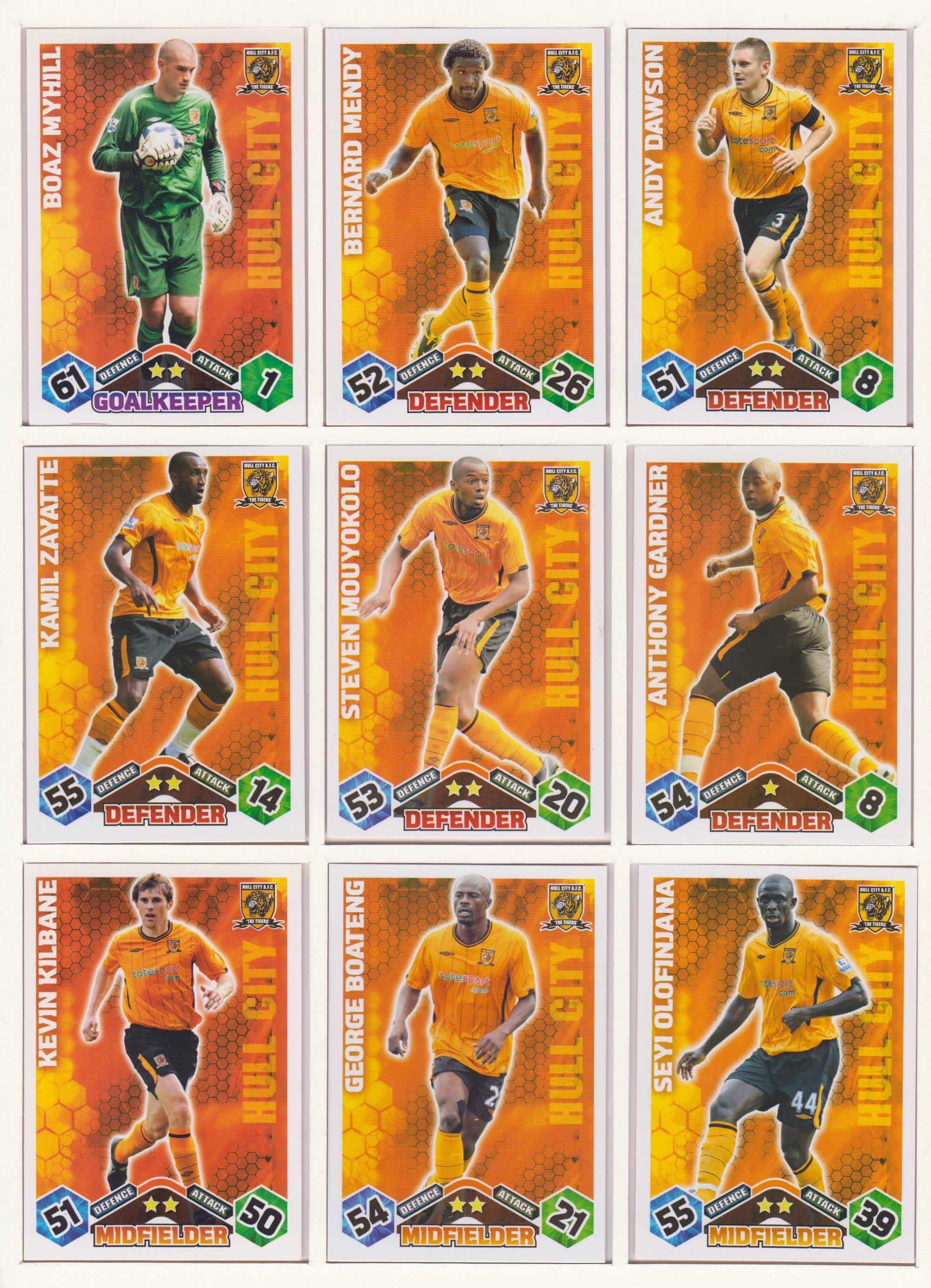 000. HULL CITY - KOMPLETT SETT MED TOPPS MATCH ATTAX PREMIER LEAGUE 2009/10
