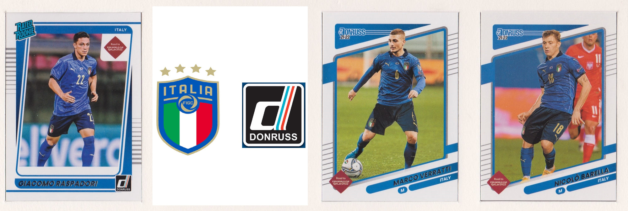 ITALY - COMPLETE TEAMSET - DONRUSS ROAD TO QATAR 2022 - BASE