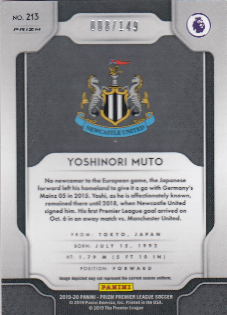 #/149-RED. 213. YOSHINORI MUTO - NEWCASTLE UNITED - CARD 8 OF 149
