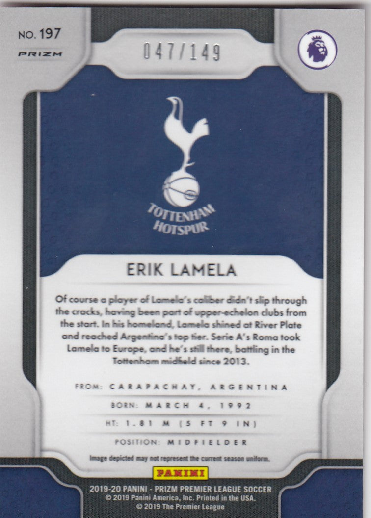 #/149-RED. 197. ERIK LAMELA - TOTTENHAM HOTSPUR - CARD 47 OF 149