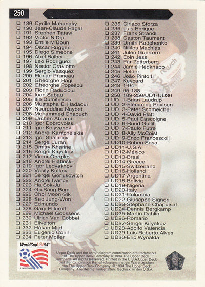 250. CHECKLIST - 188-250 - UD1-UD30