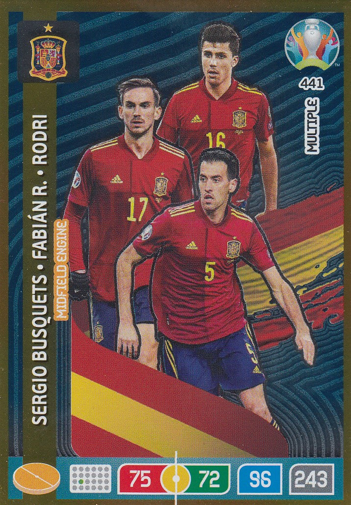 441. SPAIN - SERGIO BUSQUETS/FABIÀN R./RODRI - MULTIPLE - MIDFIELD ENGINE