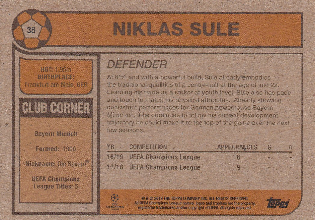 038. NIKLAS SULE - BAYERN MUNCHEN - PR.387