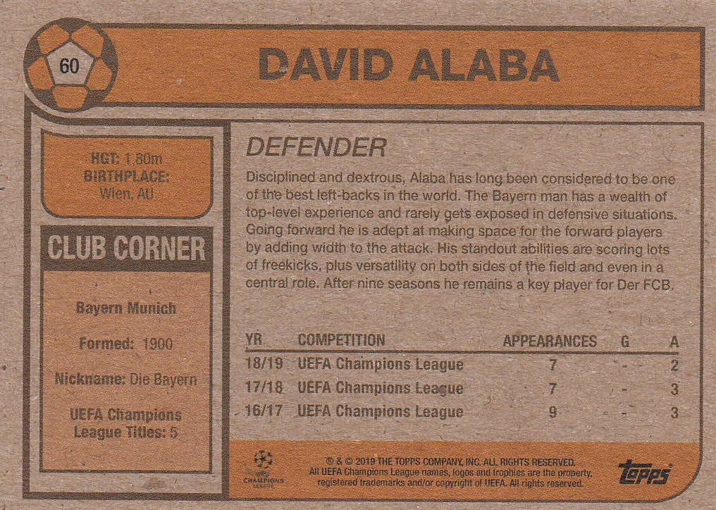 060. DAVID ALABA - BAYERN MUNCHEN - PR.197