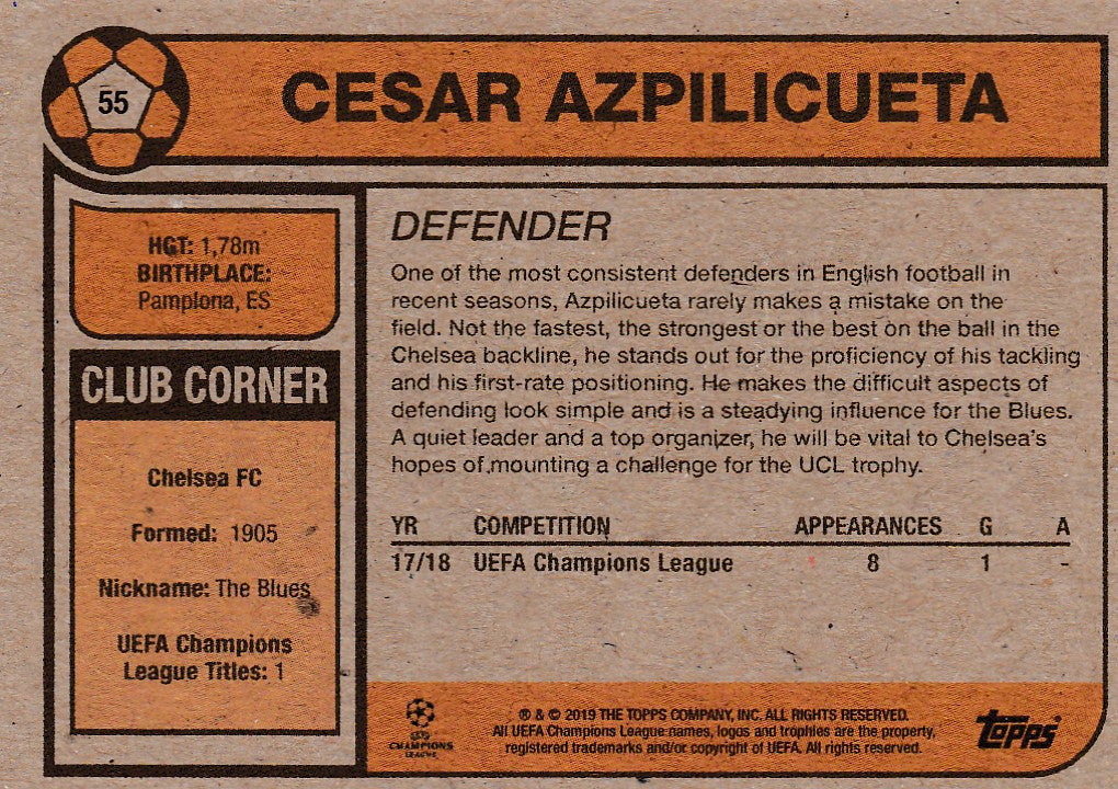 055. CESAR AZPILICUETA - CHELSEA FC - PR.333