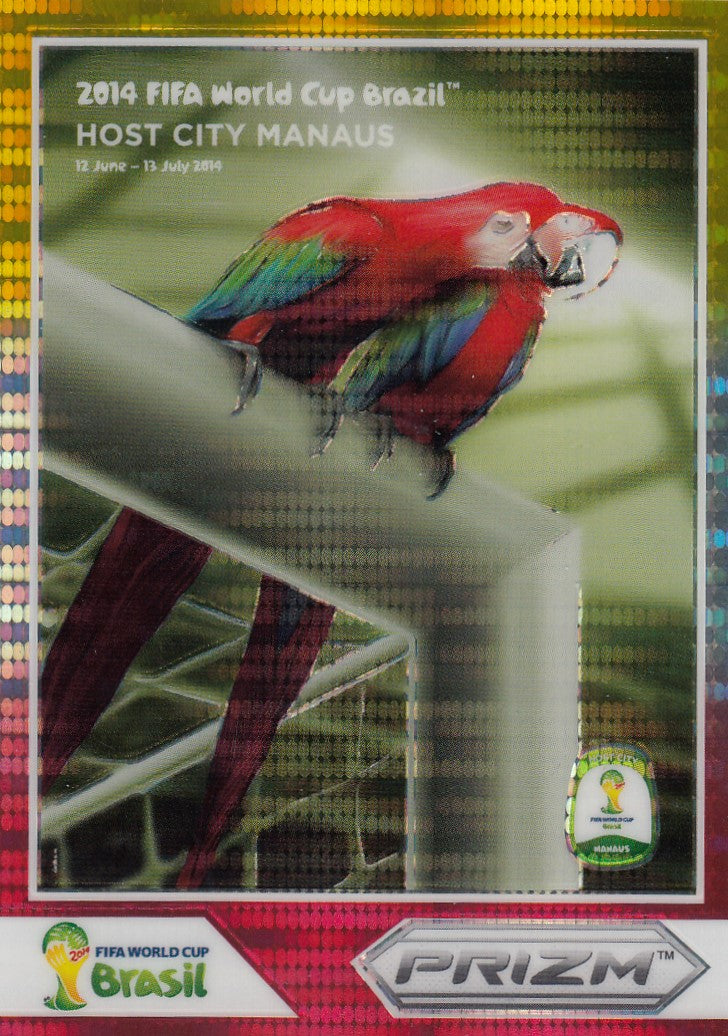 06. HOST CITY MANAUS - WORLD CUP POSTERS - YELLOW AND RED PRIZM
