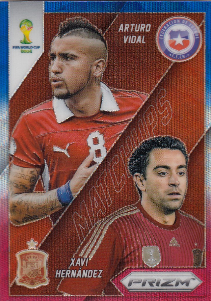 003. ARTURO VIDAL & XAVI HERNÀNDEZ - MATCHUPS - RED, BLUE AND WHITE PRIZM