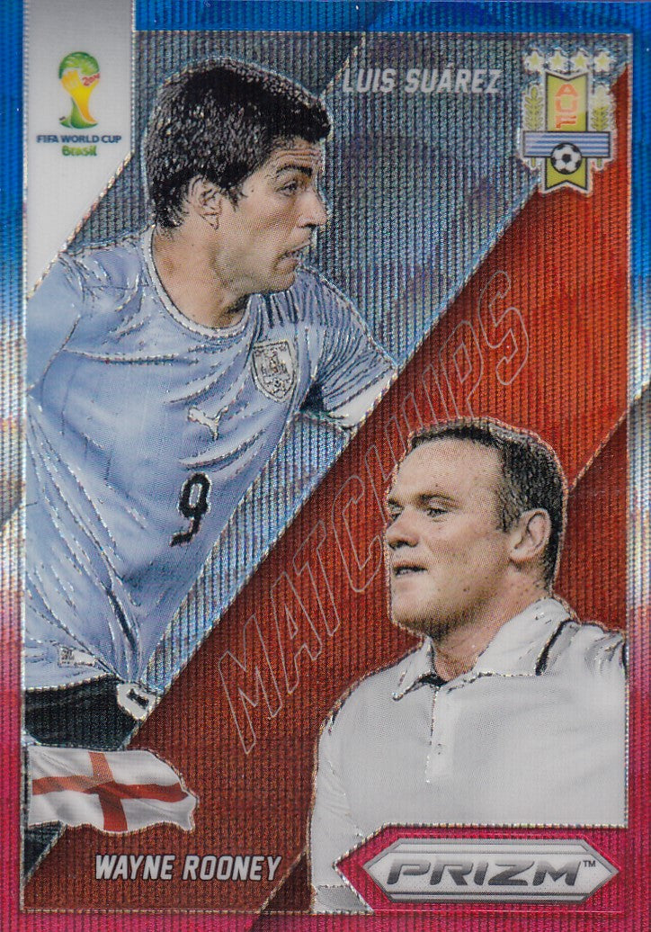 009. LUIS SUÀREZ % WAYNE ROONEY - MATCHUPS - RED, BLUE AND WHITE PRIZM