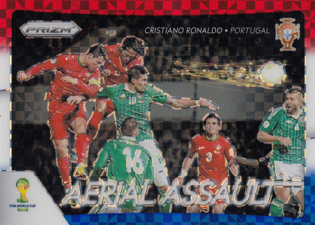 001. CRISTIANO RONALDO - PORTUGAL - AERIAL ASSULT - RED, BLUE AND WHITE PRIZM