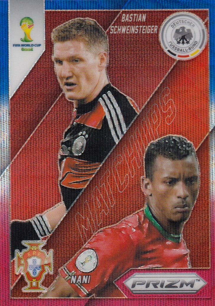 014. BASTIAN SCHWEINSTEIGER & NANI - MATCHUPS - RED, BLUE AND WHITE PRIZM