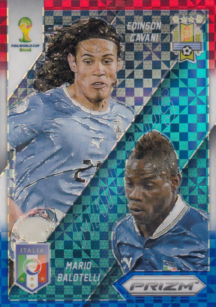 007. EDINSON CAVANI & MARIO BALOTELLI - MATCHUPS - RED, BLUE AND WHITE PRIZM