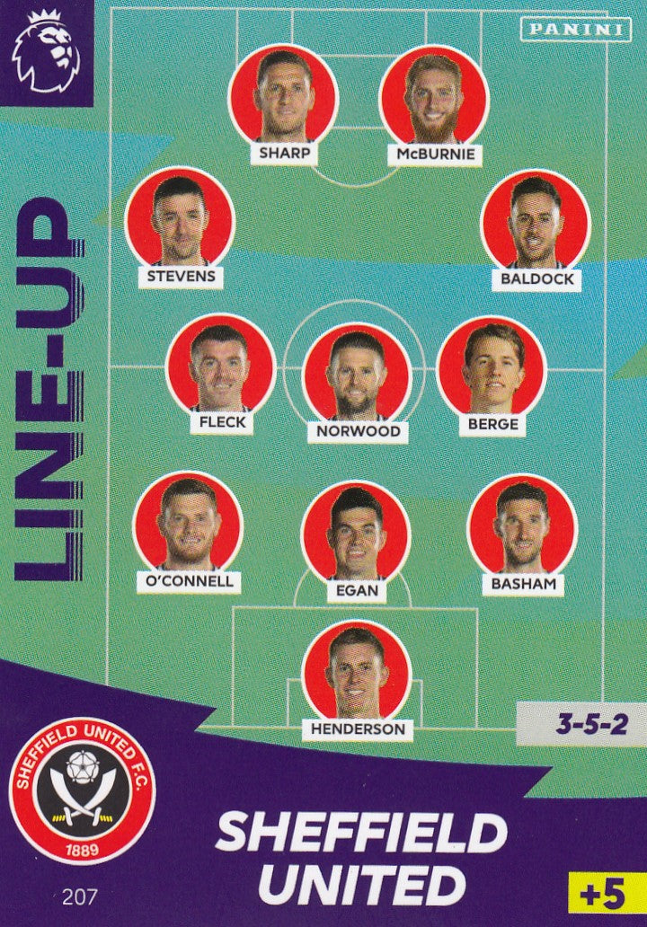 207. LINE-UP - SHEFFIELD UNITED