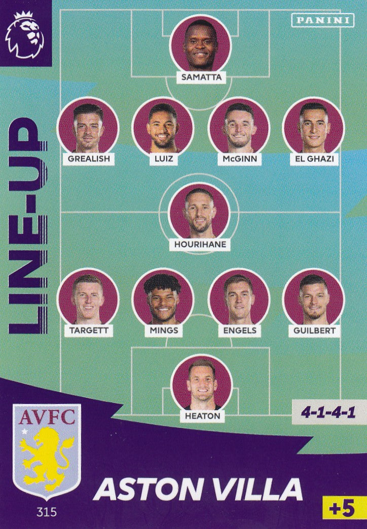 315. LINE-UP - ASTON VILLA