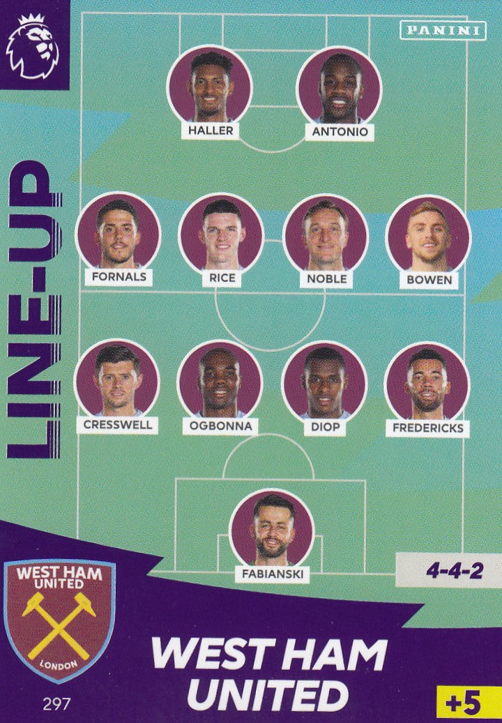 297. LINE-UP - WEST HAM