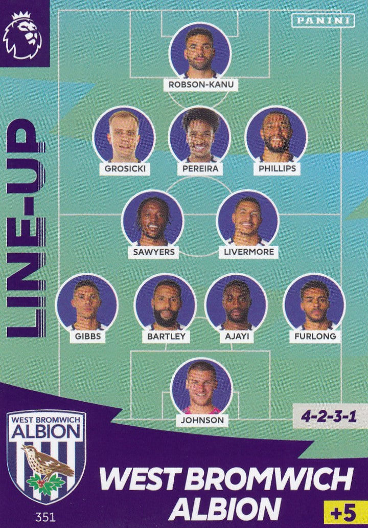 351. LINE-UP - WEST BROMWICH ALBION