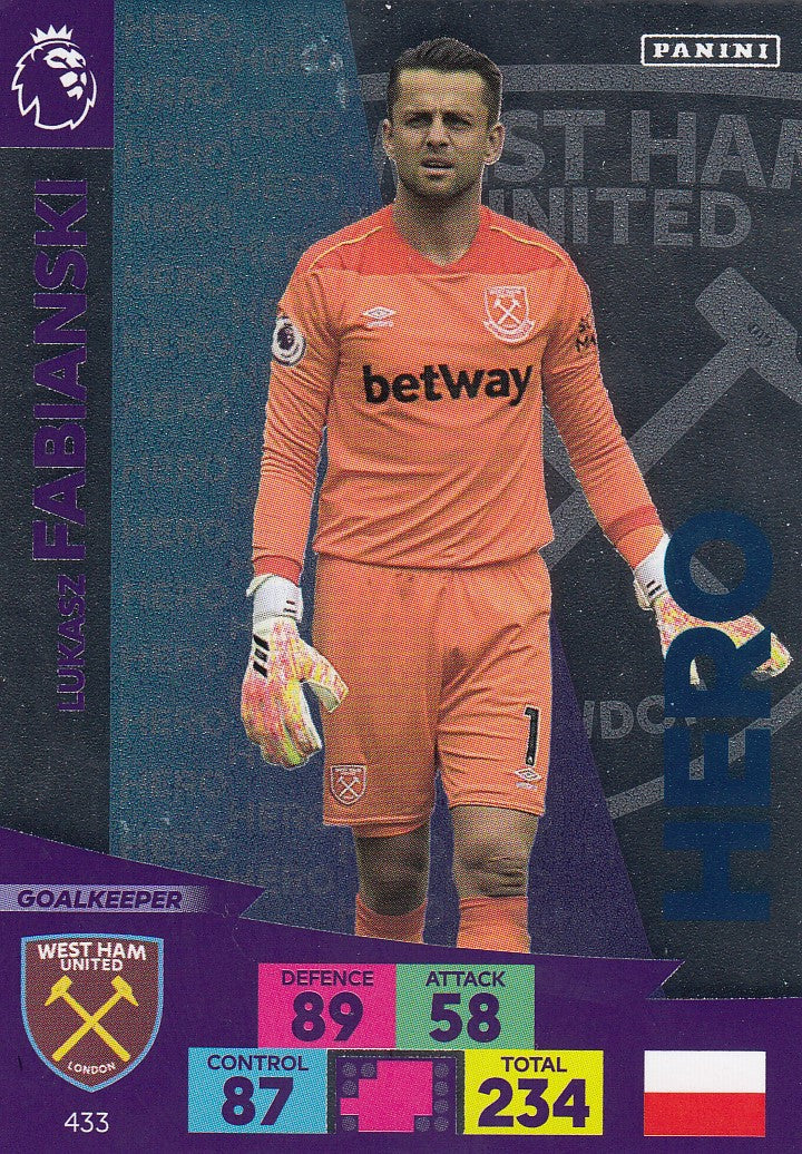 433. LUKASZ FABIANSKI - WEST HAM - HERO