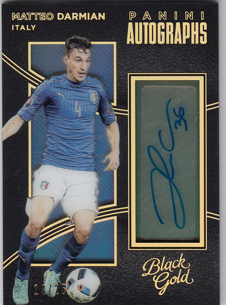A-MDA. MATTEO DARMIAN - ITALY - BLACK GOLD AUTOGRAPHS HOLO GOLD - #/25
