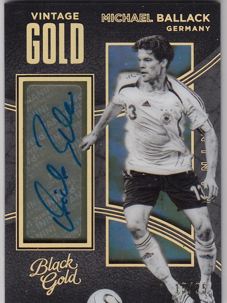 VG-MB. MICHAEL BALLACK - GERMANY - BLACK GOLD VINTAGE GOLD AUTOGRAPHS HOLO GOLD - #/25
