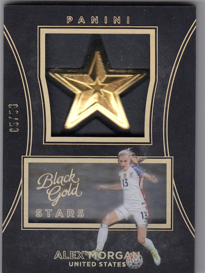 S-AMG. ALEX MORGAN - UNITED STATES - BLACK GOLD STARS MEDALLION HOLO GOLD - #/50