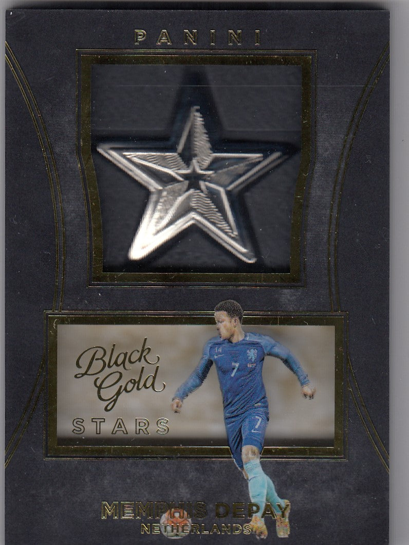 S-MD. MEMPHIS DEPAY - NETHERLANDS - BLACK GOLD STARS MEDALLION