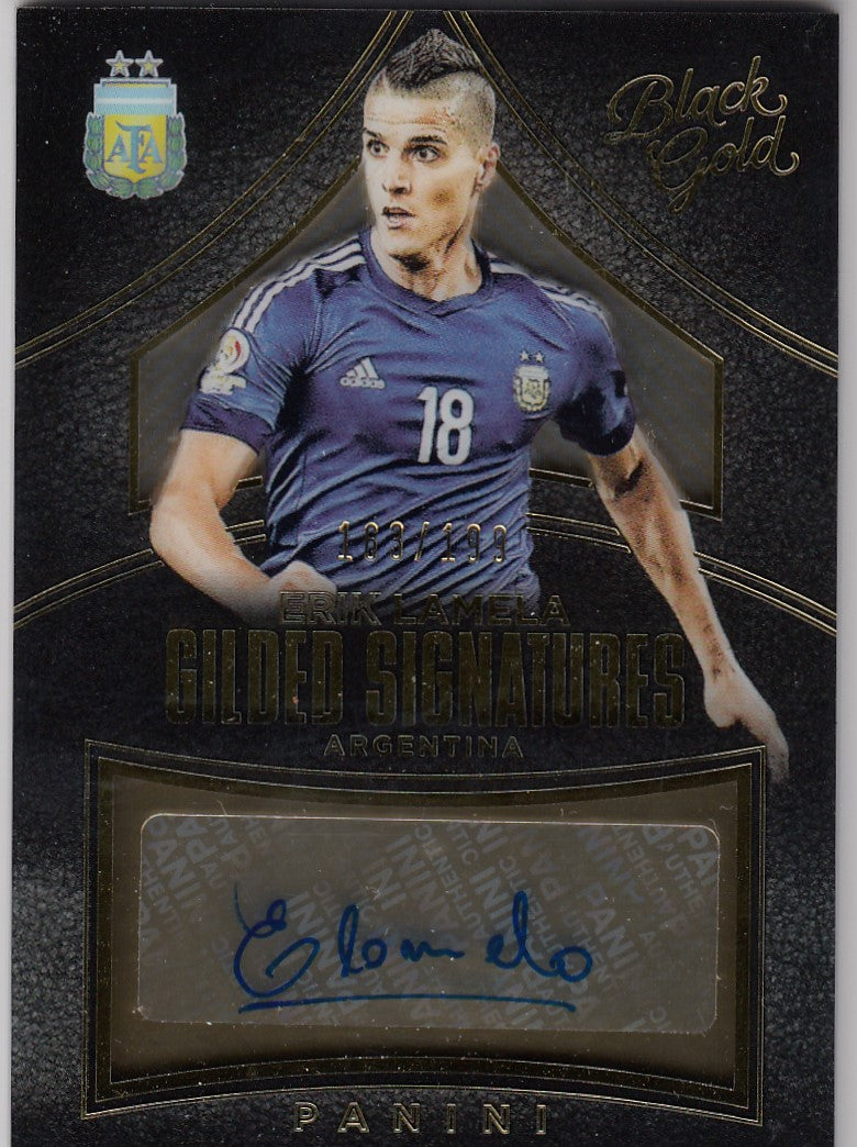 GS-EL. ERIK LAMELA - ARGENTINA - BLACK GOLD GILDED SIGNATURES - #/199