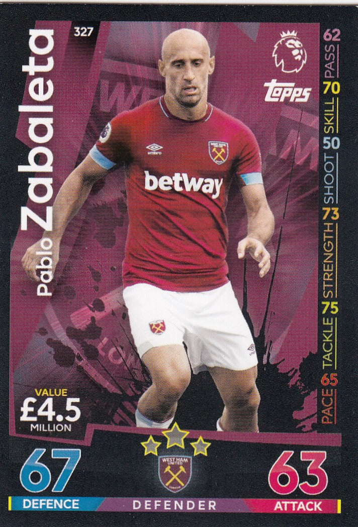 327. PABLO ZABALETA - WEST HAM UNITED