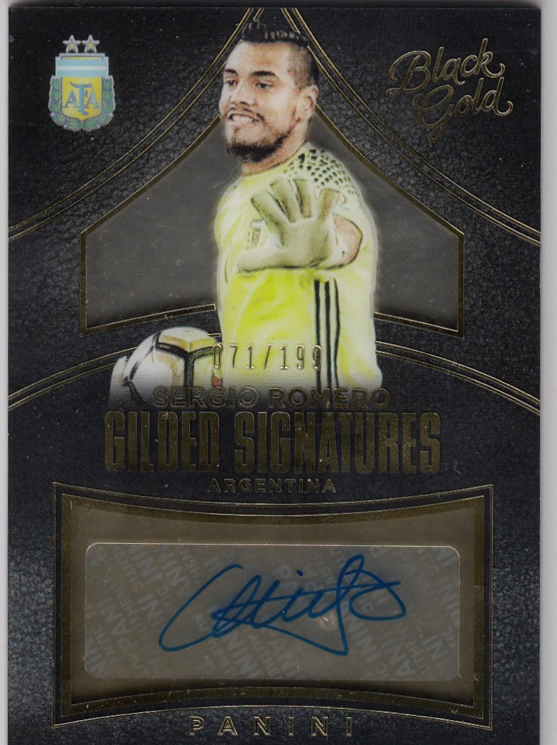 GS-SRO. SERGIO ROMERO - ARGENTINA - BLACK GOLD GILDED SIGNATURES - #/199
