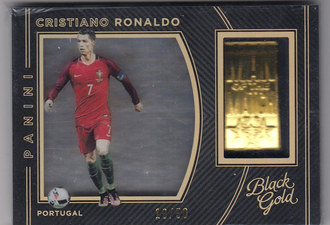 MM-CR7. CRISTIANO RONALDO - PORTUGAL - BLACK GOLD MAN OF THE MATCH MEDALLION HOLO GOLD - #/50