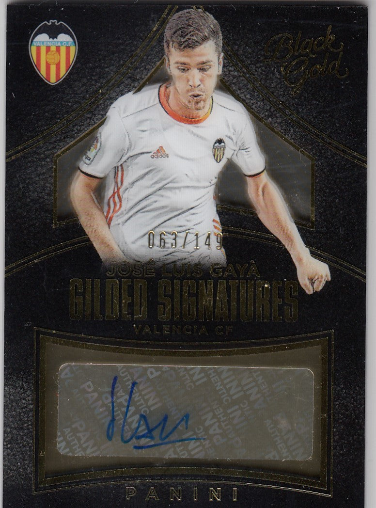 GS-JLG. JOSÈ LUIS GAYÀ - VALENCIA CF - BLACK GOLD GILDED SIGNATURES - #/149