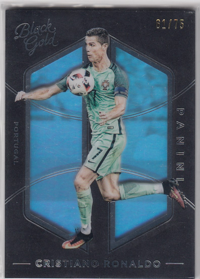 084. CRISTIANO RONALDO - PORTUGAL - BLACK GOLD SILVER - #/75