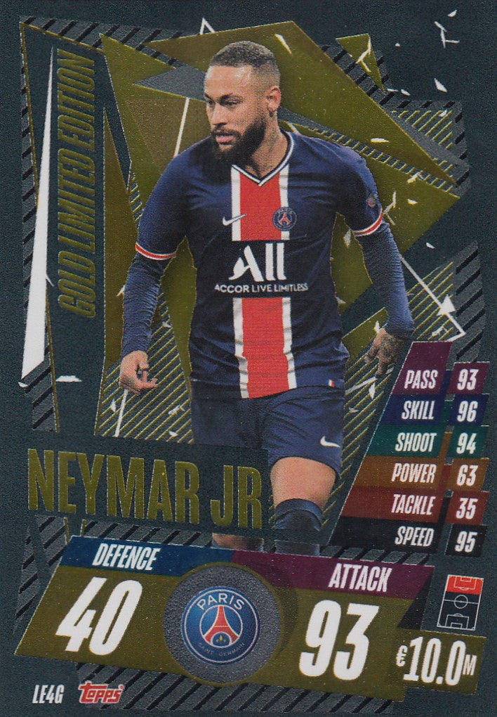 neymar jr limited edition card LE4G. NEYMAR JR - PARIS SAINT-GERMAIN - GOLD LIMITED EDITION