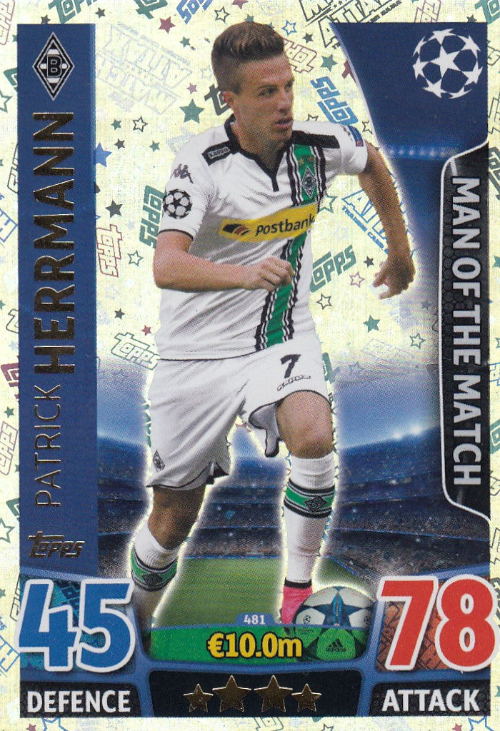 481. PATRICK HERRMANN - BORUSSIA MONCHENGLADBACH - MAN OF THE MATCH
