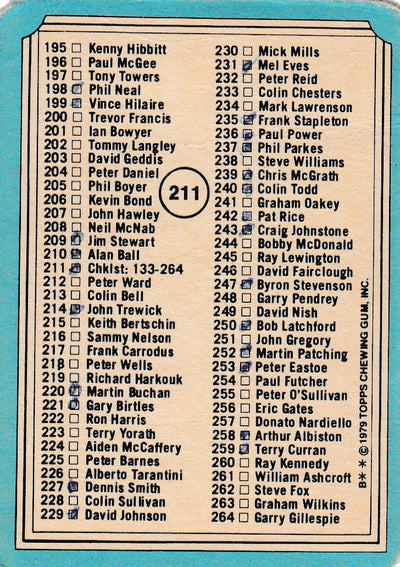 211. CHECKLIST - 133-264 - KRYSSET