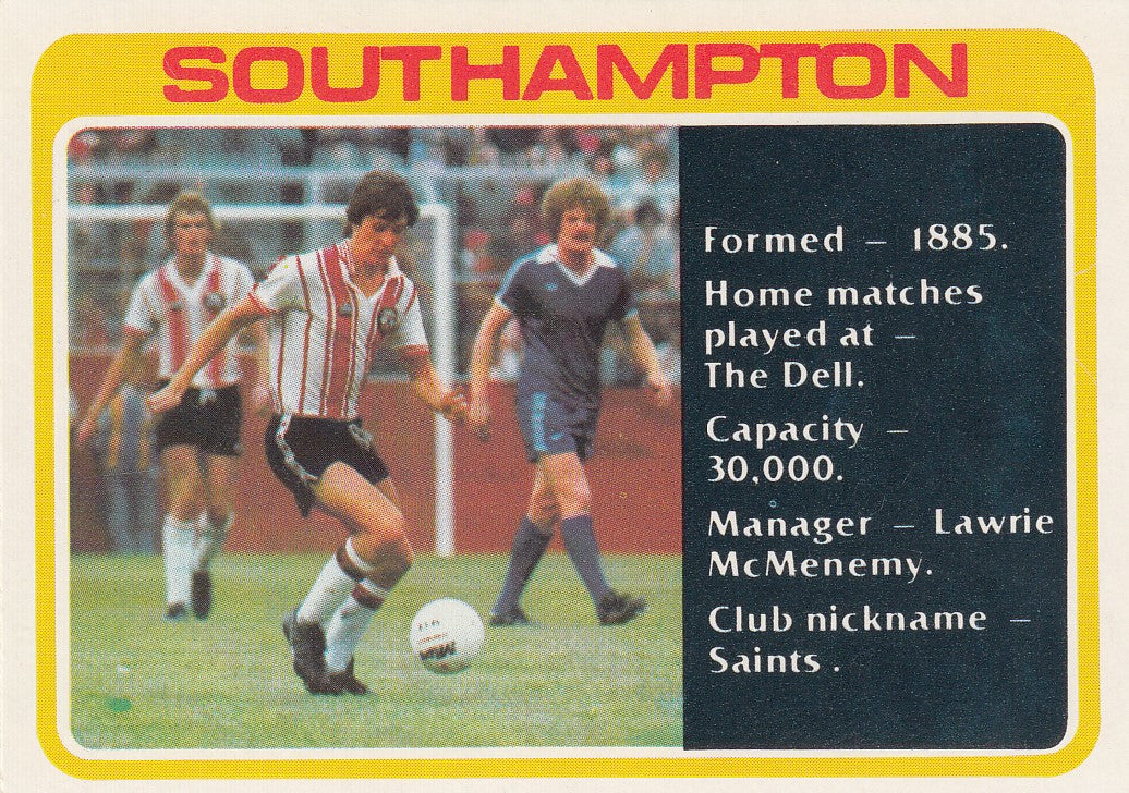 393. SOUTHAMPTON - CHECKLIST - KRYSSET