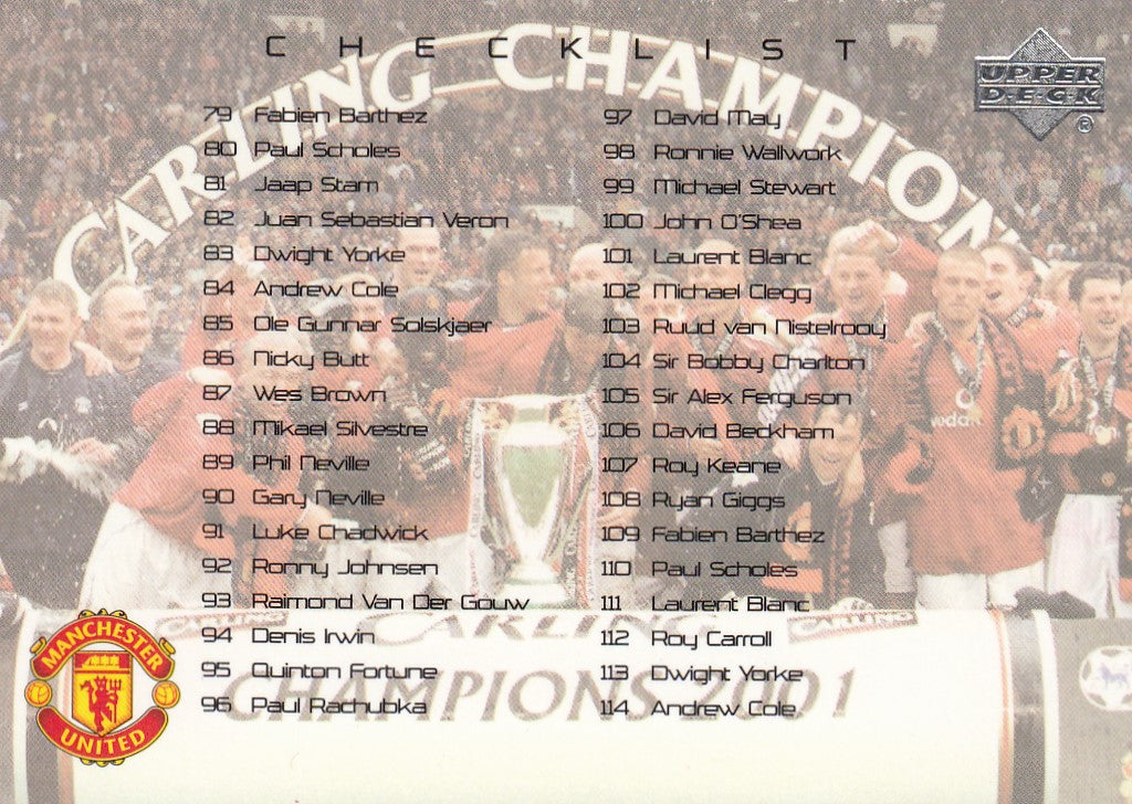 135. MANCHESTER UNITED - CHECKLIST - 079-135