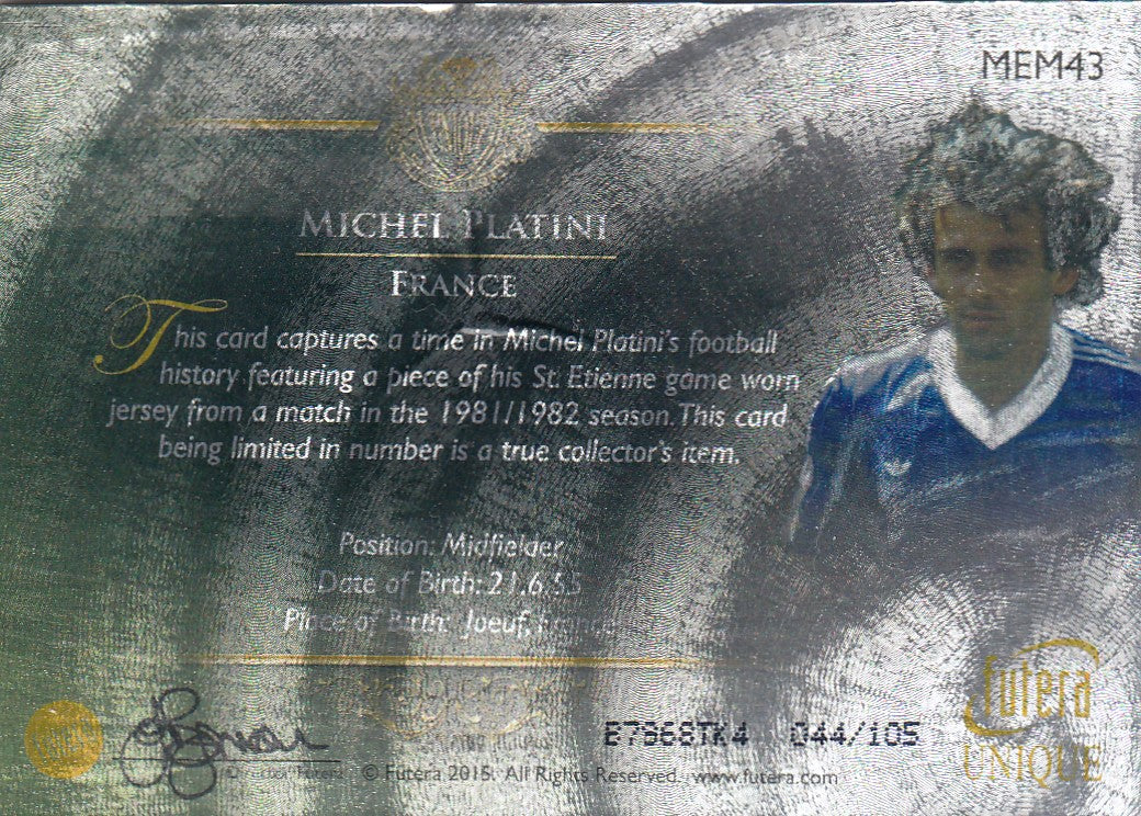 MEM43. MICHEL PLATINI - FRANCE - MEMORABLE - #105