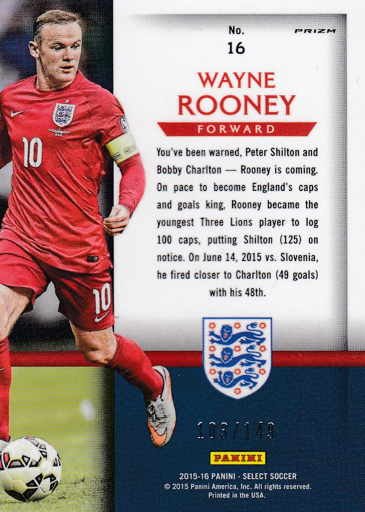 016. WAYNE ROONEY - ENGLAND - SELECT ORANGE PRIZM - NATIONAL PRIDE - #149