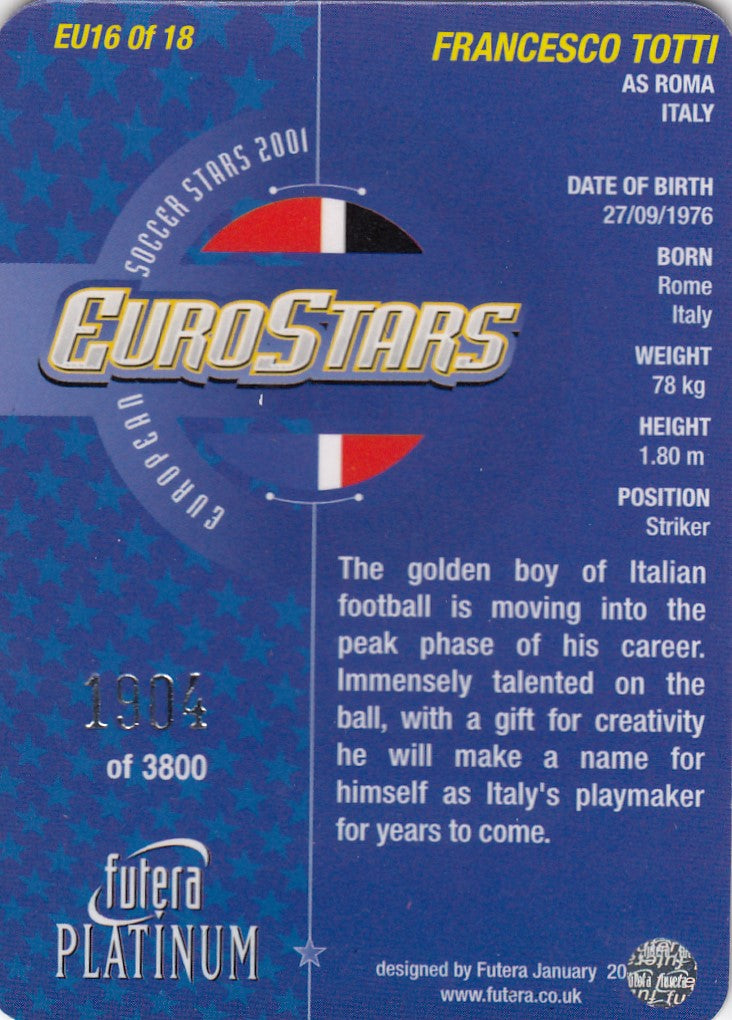 EU16. FRANCESCO TOTTI - ITALY - #3800